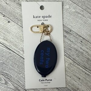 Kate Spade Navy Blue Coin Purse Bag Charm NWT